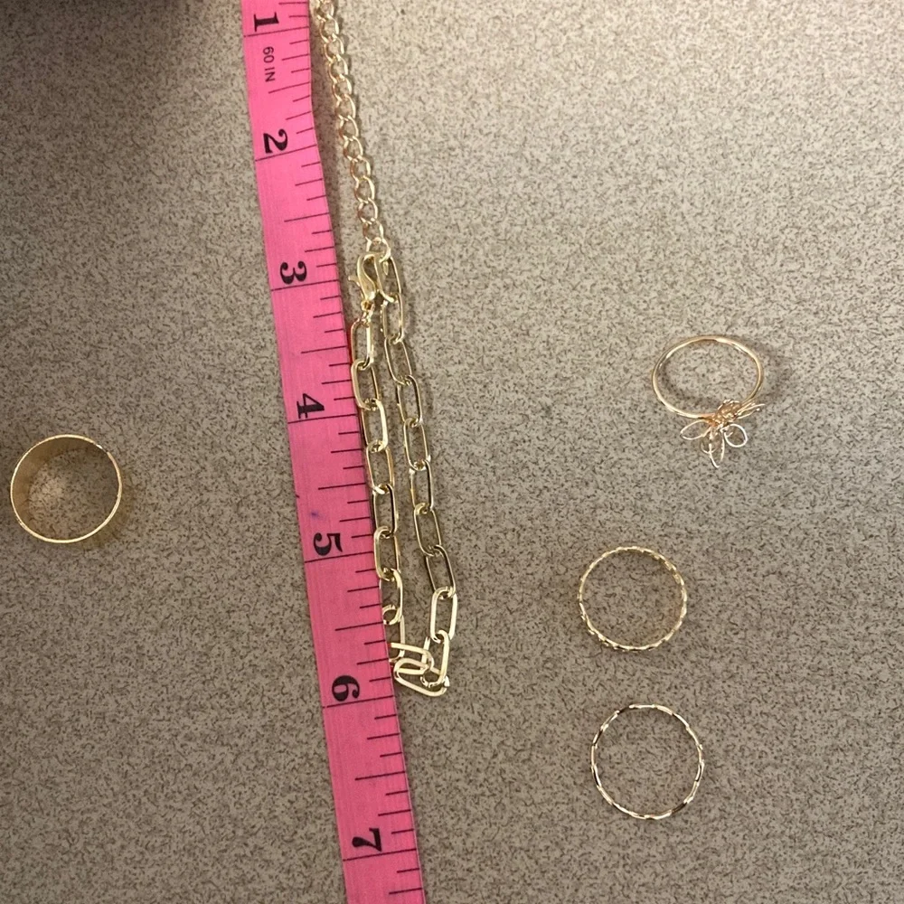 4/$20 bundle and save Gold Chain Bracelet and Ring Set